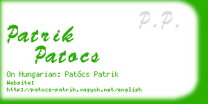 patrik patocs business card