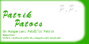 patrik patocs business card